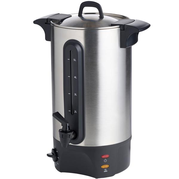 Mulled wine urn 5L with tap, stainless steel housing, 1300W – A hot drink dispenser for parties, mulled wine, coffee & punch – Perfect enjoyment