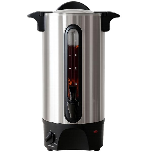Mulled wine urn 5L with tap, stainless steel housing, 1300W – A hot drink dispenser for parties, mulled wine, coffee & punch – Perfect enjoyment
