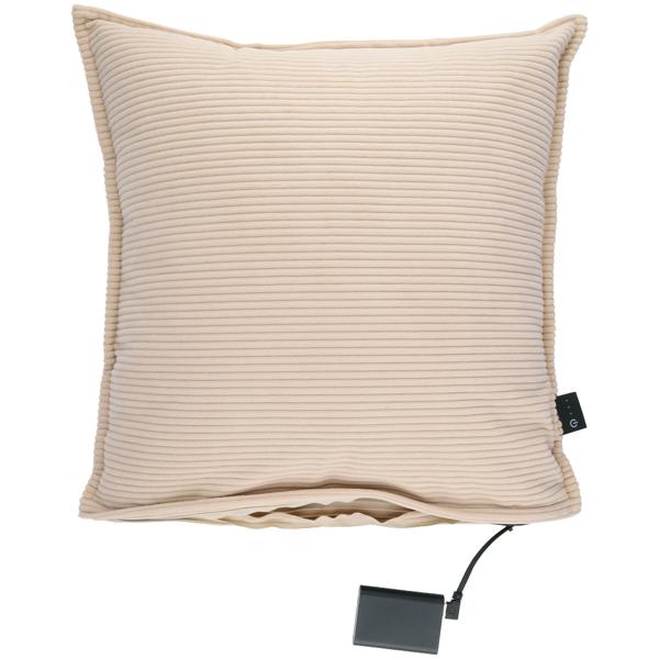 Heizkissen 45x45 cm für Rücken, Schulter & Nacken: Angenehm, elektrisch und warm: Gemütliches Wärmekissen mit Powerbank, Beige