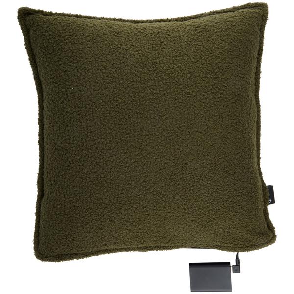Heizkissen 45x45 cm für Rücken, Schulter & Nacken: Angenehm, elektrisch und warm: Gemütliches Wärmekissen mit Powerbank, Grün