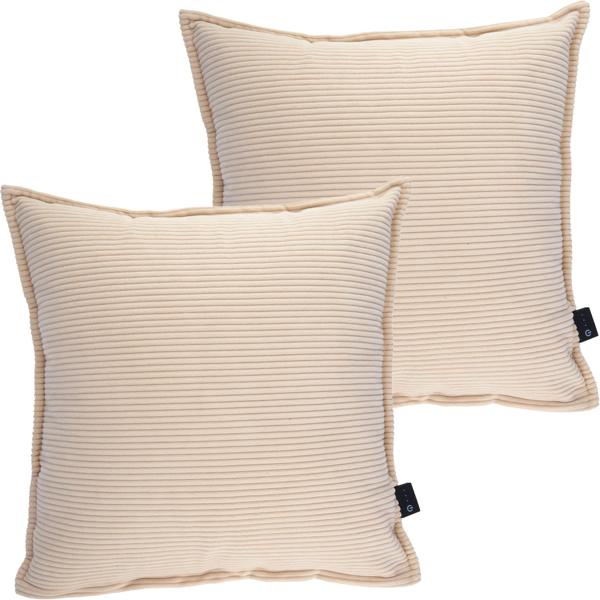 Set of 2 heating cushions 45 x 45 cm for back, shoulders & neck: Comfortable, electric and warm – cosy heat cushion with power bank, beige
