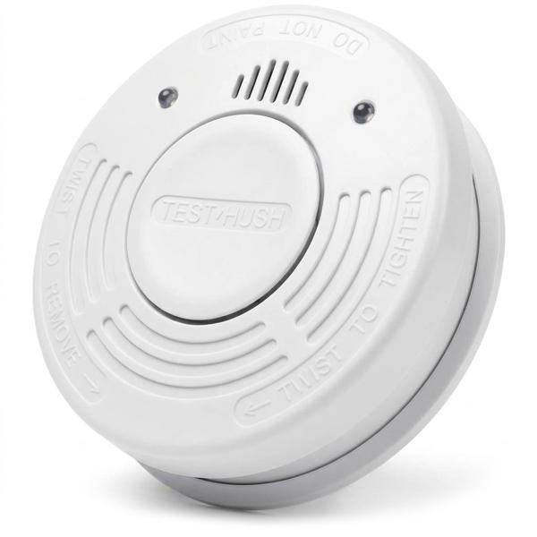 Détecteur de fumée avec batterie au lithium, jusqu’à 10 ans, détecteur de fumée conforme à la norme EN 14604, 85 dB, mémoire d’alarme, bouton de test, fixation incluse