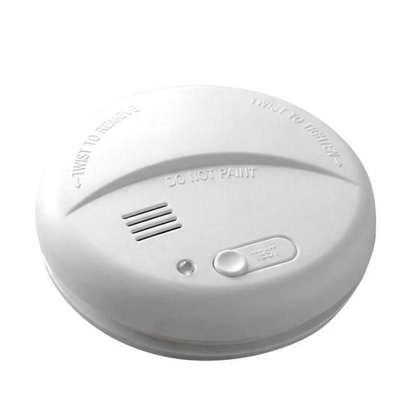 Détecteur de fumée avec pile 9 V, détecteur conforme à la norme EN 14604, alarme supérieure à 85 dB, bouton de test, matériel de montage inclus, protection incendie optimale, blanc