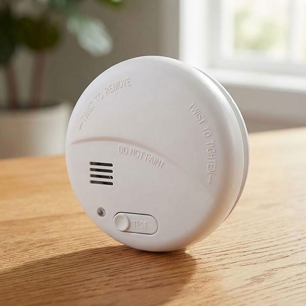 Détecteur de fumée avec pile 9 V, détecteur conforme à la norme EN 14604, alarme supérieure à 85 dB, bouton de test, matériel de montage inclus, protection incendie optimale, blanc