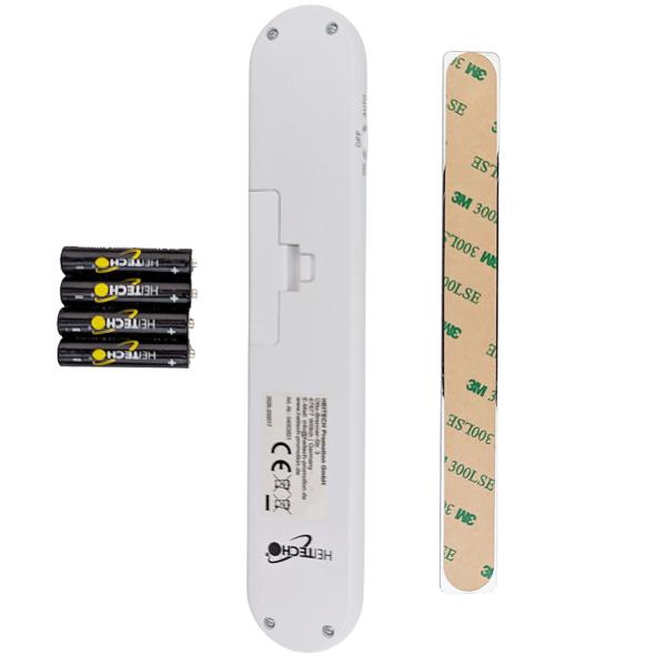 LED-Sensorlicht Leiste mit Dämmerungs- und Bewegungssensor, 160 Lumen Kaltweiss, bis 3 m, 120°, 3 Lichtmodi, inkl. 4x AAA, Klebemontage
