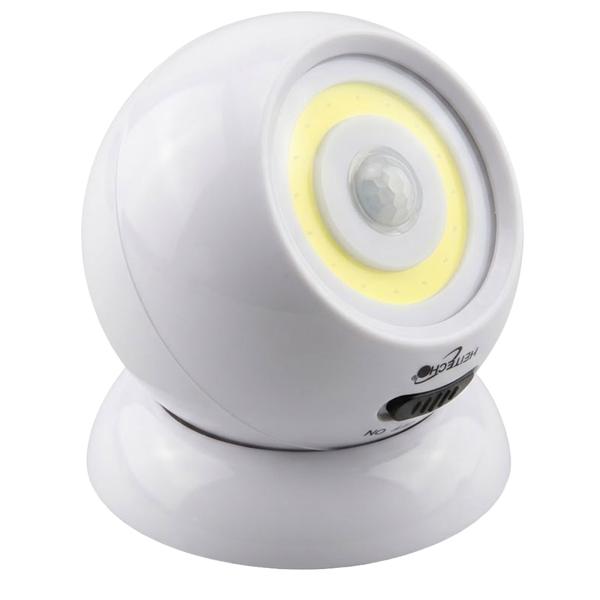 Universal wall/spot LED light with motion sensor and light sensor, 140 lumens, 360° swivel, magnetic holder, incl. 3x AAA