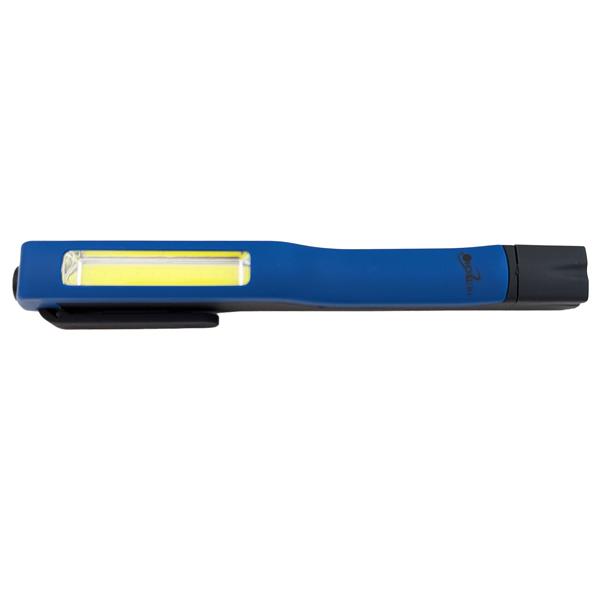 Pen flashlight with 200-lumen COB LED, rotating magnetic clip and carrying strap, handy pocket format, incl. 3x AAA