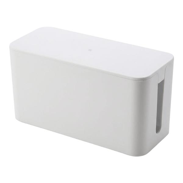 Kabelmanagement Box M für 4-fach und 5-fach Steckdosenleisten, Kabelbox zum Verstecken von Steckdosenleiste und Netzteilen, weiss