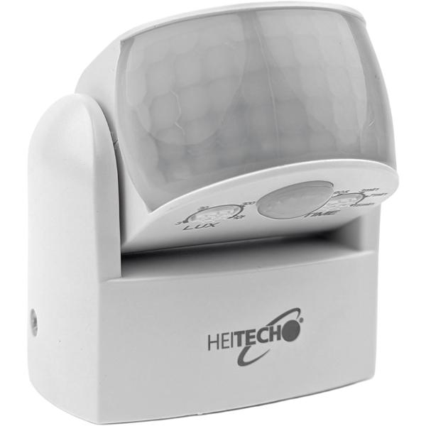 Rilevatore di movimento da parete con 2 sensori di rilevamento e sensore crepuscolare, IP65, durata di accensione regolabile, 1200 W ohmico, 600 W LED, per rampe d’accesso