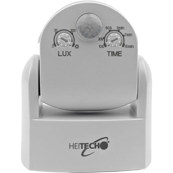 Rilevatore di movimento da parete con 2 sensori di rilevamento e sensore crepuscolare, IP65, durata di accensione regolabile, 1200 W ohmico, 600 W LED, per rampe d’accesso