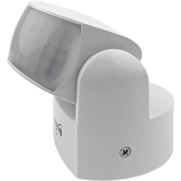 Rilevatore di movimento da parete con 2 sensori di rilevamento e sensore crepuscolare, IP65, durata di accensione regolabile, 1200 W ohmico, 600 W LED, per rampe d’accesso
