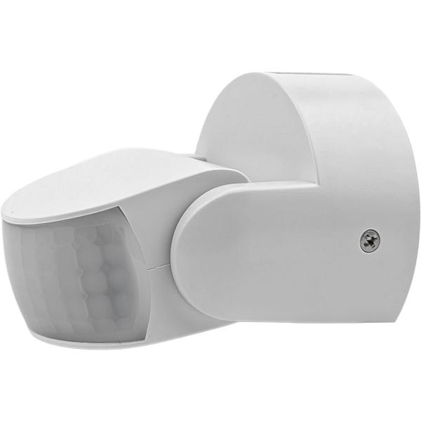 Rilevatore di movimento da parete con 2 sensori di rilevamento e sensore crepuscolare, IP65, durata di accensione regolabile, 1200 W ohmico, 600 W LED, per rampe d’accesso