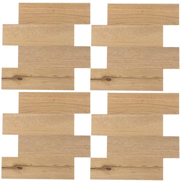 Self‑adhesive tile stickers, light wood‑grain – 4 pieces, 25×25 cm SPC wall tiles, waterproof – tiles for kitchen and bathroom walls