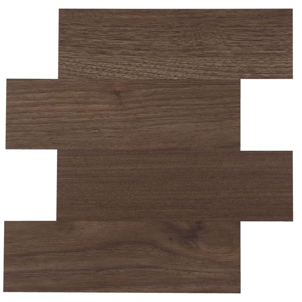 Autocollants carrelage auto-adhésifs, effet bois foncé – 4 pièces, 25x25 cm carrelage mural SPC imperméable – carrelage pour murs de cuisine et de salle de bain