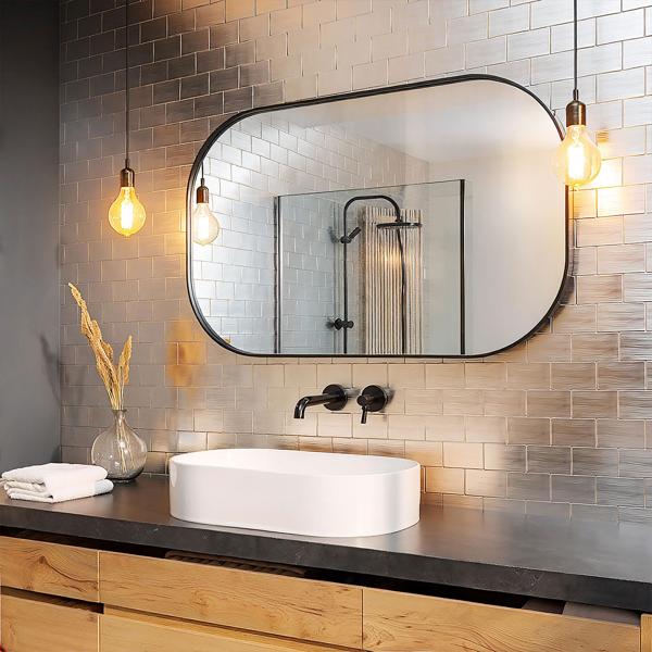 Self-adhesive tile stickers, chrome – 4 pieces, 25×25 cm SPC wall tiles, waterproof – tiles for kitchen and bathroom walls