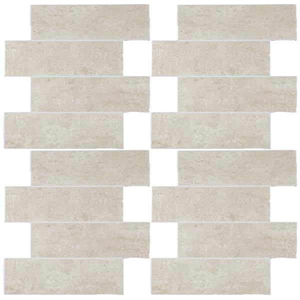 Self‑adhesive tile stickers, stone beige – 4 pieces, 25x25 cm SPC wall tiles, waterproof – tiles for kitchen and bathroom walls