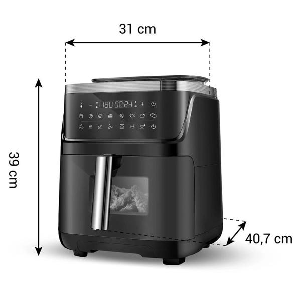 Steam air fryer with 7-litre basket, 3-in-1 multifunction appliance for air frying, steam cooking & combi cooking with self-cleaning
