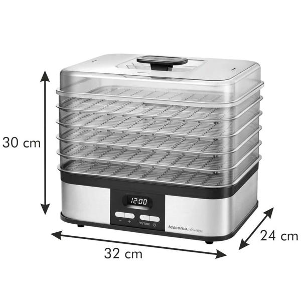 Professional food dehydrator with 5 levels & 3,500 cm² drying surface, quiet dehydrator 40–70 °C, dehydrator with 1–48 h timer for fruit & beef jerky, incl. recipes