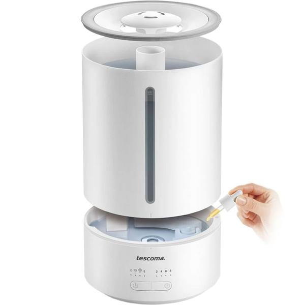 Ultrasonic humidifier 4.6L for large rooms up to 30 m² – Quiet room humidifier with aromatherapy, cool mist, timer & night mode