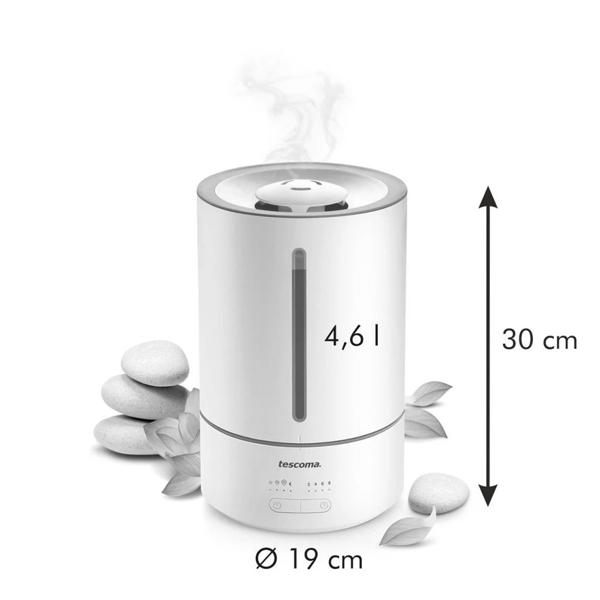 Ultrasonic humidifier 4.6L for large rooms up to 30 m² – Quiet room humidifier with aromatherapy, cool mist, timer & night mode