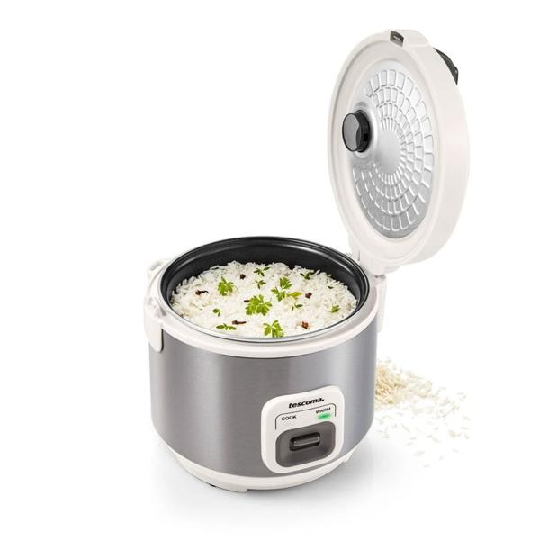 Professional 2‑litre rice cooker with keep-warm function & steaming insert – compact steamer for rice, vegetables, fish & meat