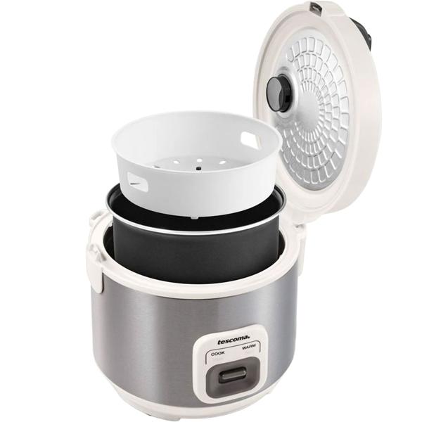Professional 2‑litre rice cooker with keep-warm function & steaming insert – compact steamer for rice, vegetables, fish & meat