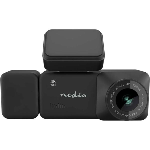 4K dashcam with interior camera and GPS, dual car camera front and interior with 3.16-inch display, Wi‑Fi, night vision, parking mode, loop recording, black