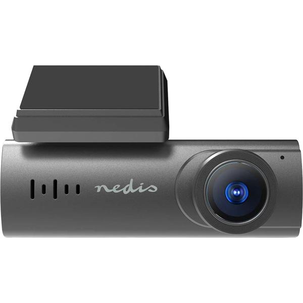 4K dashcam with GPS and Wi‑Fi, compact car camera without display with 140° wide angle, night vision, parking mode, loop recording and app control, black