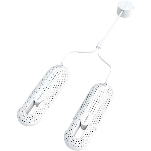 Sèche-chaussures et sèche-bottes électrique pour chaussures de ski et chaussures – chauffe-chaussures avec minuterie, 20 W, 60°C, câble 1,8 m, blanc