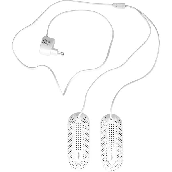 Sèche-chaussures et sèche-bottes électrique pour chaussures de ski et chaussures – chauffe-chaussures avec minuterie, 20 W, 60°C, câble 1,8 m, blanc