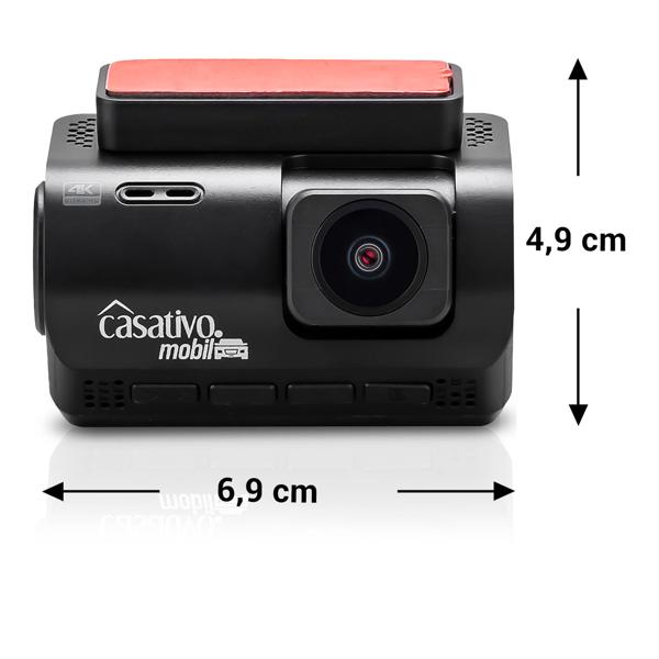Telecamera da cruscotto 4K UHD per auto con GPS, telecamera per auto - visione notturna a colori, sensore a colori Sony, sensore G, WDR Wide Dynamic Range, WLAN e app, display a colori, 140