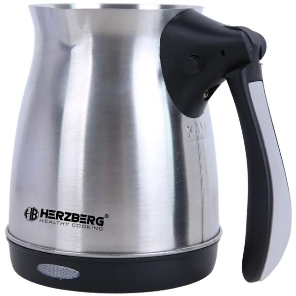 Elektrische türkische Kaffeemaschine 600 W, 0,5 L Mokkakanne aus Edelstahl, 360° Sockel, klappbarer Griff, Abschaltautomatik, Cezve elektrisch