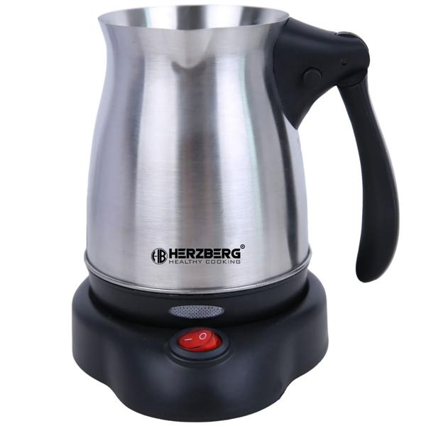 Elektrische türkische Kaffeemaschine 600 W, 0,5 L Mokkakanne aus Edelstahl, 360° Sockel, klappbarer Griff, Abschaltautomatik, Cezve elektrisch