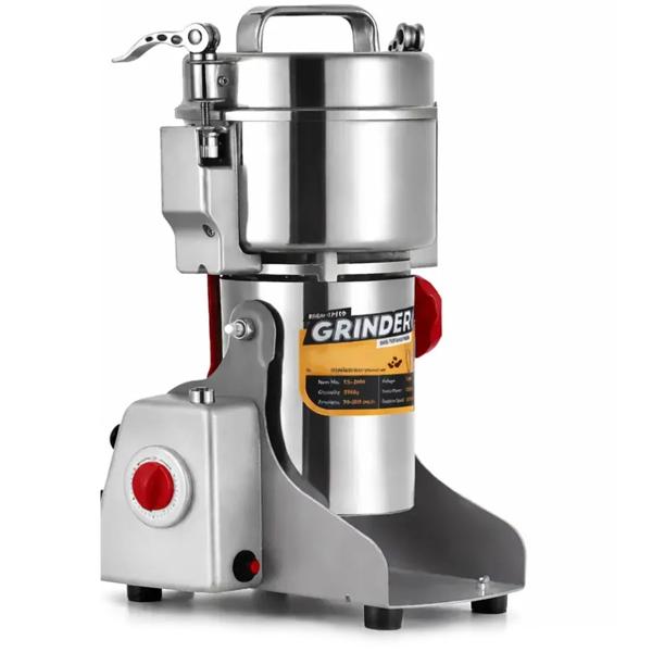 Getreidemühle elektrisch 2000 W, 800 g, Edelstahl, Mahlgrad 50-300 Mesh einstellbar, Gewürzmühle für Mehl, Kräuter & Getreide