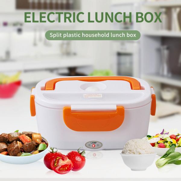 Electric lunch box 1.5 L with 2 compartments & stainless-steel insert, 3‑in‑1 for socket, 12 V car & 24 V truck, portable food warmer with bag