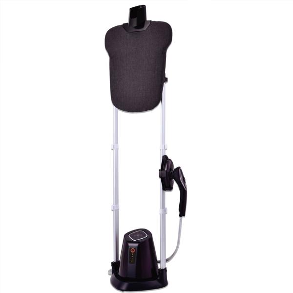 Défroisseur vapeur avec station de repassage flexible 2500 W, table à repasser rotative, mât télescopique, réservoir d’eau 1,2 L, semelle céramique, 7 niveaux de température, 3 niveaux de vapeur
