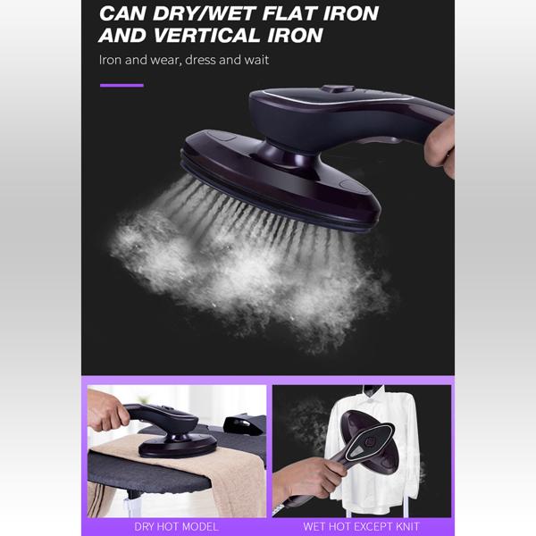 Garment steamer with flexible ironing station 2500 W, rotating ironing board, telescopic pole, 1.2 L water tank, ceramic soleplate, 7 temperature levels, 3 steam levels