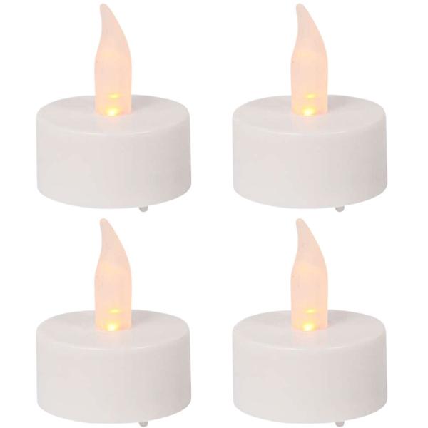 LED Teelichter 4er-Set inkl. Batterien: Elektrische Kerzen für Deko, Tischdeko, Hochzeit & Geburtstag: Stimmungsvolle Teelicht LED-Lampen