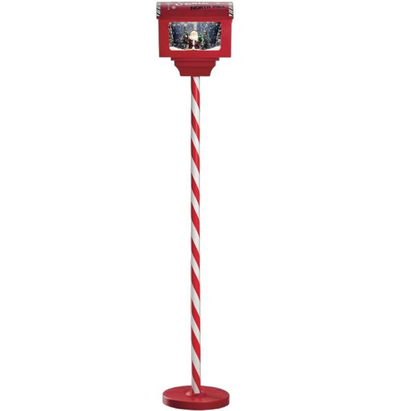 Wunderschöner Deko LED Briefkasten: 150 cm mit Schnee, Musik & Licht für Innen - Magische Weihnachtsdeko, Batterie & USB-C