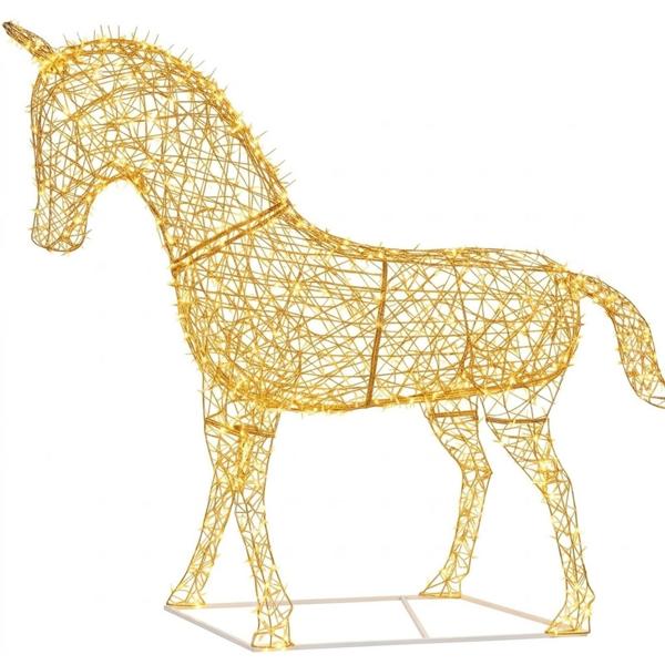 LED metal deco horse warm white: large LED unicorn figure with timer for garden decoration, Christmas decor & events, IP44, 220 cm