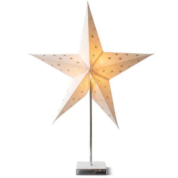 LED Leuchtstern mit Timer und Metallfuss: grosser Weihnachts- und Fensterstern stehend für moderne Weihnachtsbeleuchtung IP20, Ø60cm