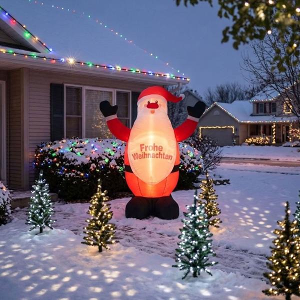 Inflatable Santa Claus with LED 200 cm, built-in fan, Merry Christmas lettering, IP44, Saint Nicholas outdoor decor