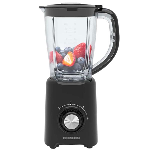 Blender 800 W with 1.5 L jug, 4 stainless steel blades, 2 speeds & pulse function, dishwasher-safe smoothie blender, black