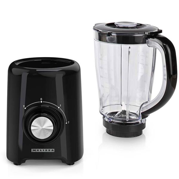 Blender 800 W with 1.5 L jug, 4 stainless steel blades, 2 speeds & pulse function, dishwasher-safe smoothie blender, black