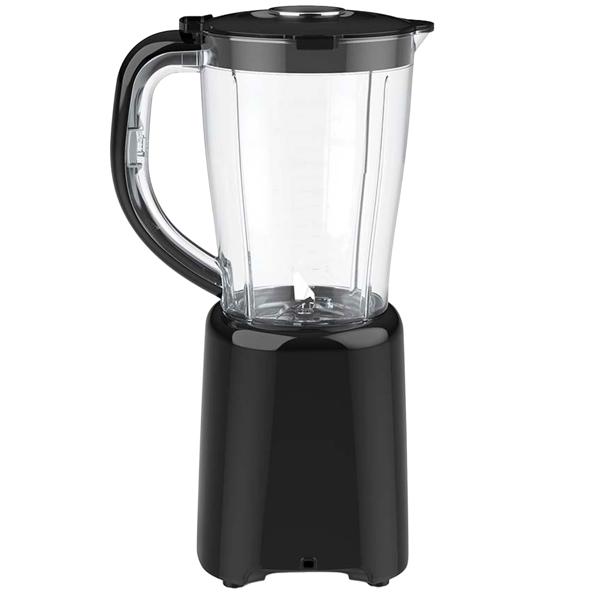 Blender 800 W with 1.5 L jug, 4 stainless steel blades, 2 speeds & pulse function, dishwasher-safe smoothie blender, black