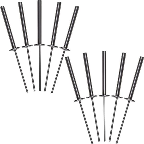 Stainless steel torch holders, set of 10 with ground spike, rust-free holders for garden torches and wax torches, with drip tray, for garden and events