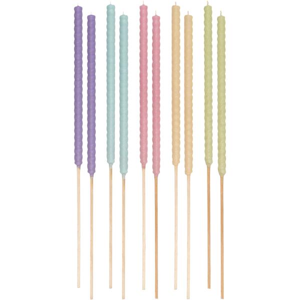 Garden wax torches, set of 20, colourful, 70 cm wax torches with wooden stake and cotton wick, approx. 3 h burn time, outdoor torches in pastel colours