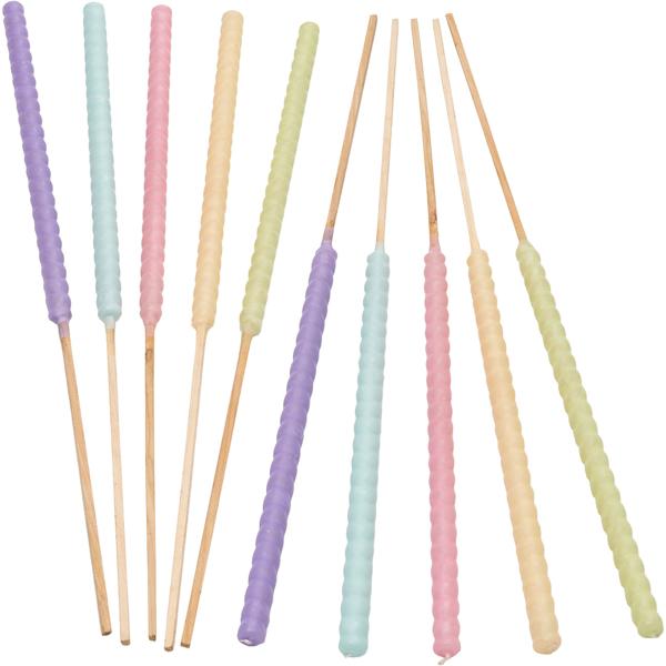 Garden wax torches, set of 20, colourful, 70 cm wax torches with wooden stake and cotton wick, approx. 3 h burn time, outdoor torches in pastel colours