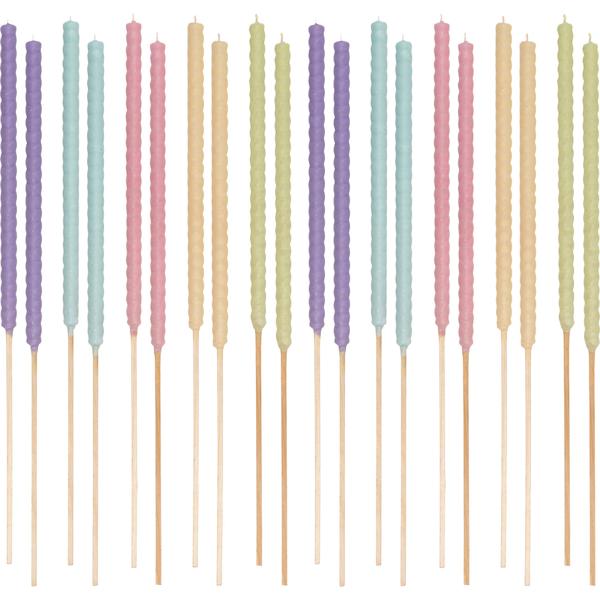 Garden wax torches, set of 20, colourful, 70 cm wax torches with wooden stake and cotton wick, approx. 3 h burn time, outdoor torches in pastel colours