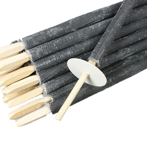 Torches en cire XXL 110 cm, set de 20 avec poignée en bois et protège-gouttes, torches de fête env. 3 h de combustion, torches à main pour cortèges et fêtes de jardin